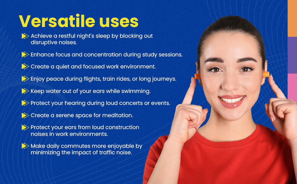 KNOXZY Ultra Soft Foam Ear Plugs – 34dB SNR, 10 Pairs for Sleeping