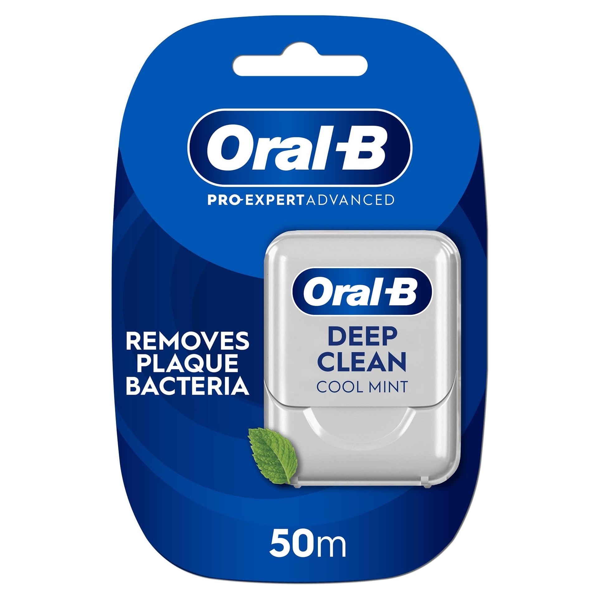 Oral-B Pro-Expert Advanced Waxed Dental Floss - Deep Clean - Cool Mint Flavour Dental Tape - 50m