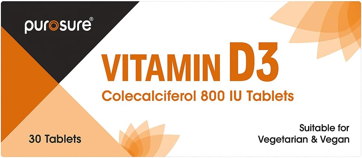 Purosure Vitamin D3 800 IU – 30 Tablets for Immune & Bone Health Support