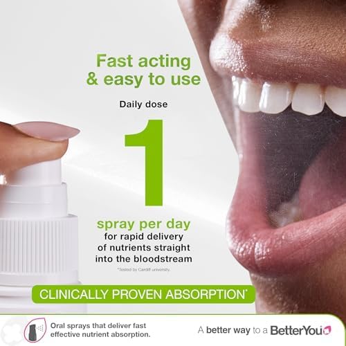 BetterYou Vitamin D 3000 IU Daily Oral Spray 3-month Supply Natural Peppermint Flavour