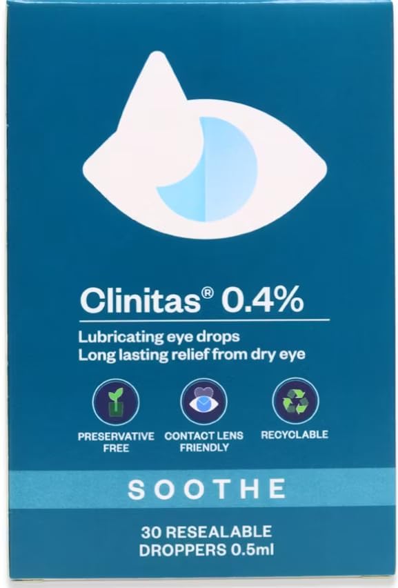 Clinitas Preservative Free Lubricant Eye Drops 30 x 0.5ml – Soothing Relief for Dry Eyes