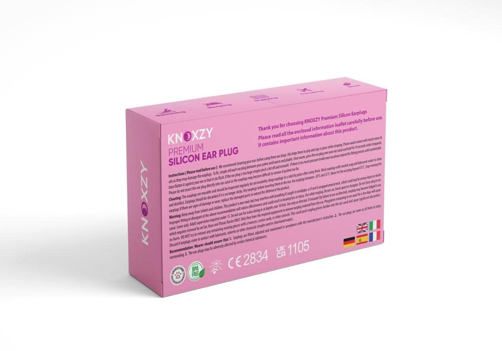 Knoxzy Silicone Ear Plugs Pink SNR 27dB