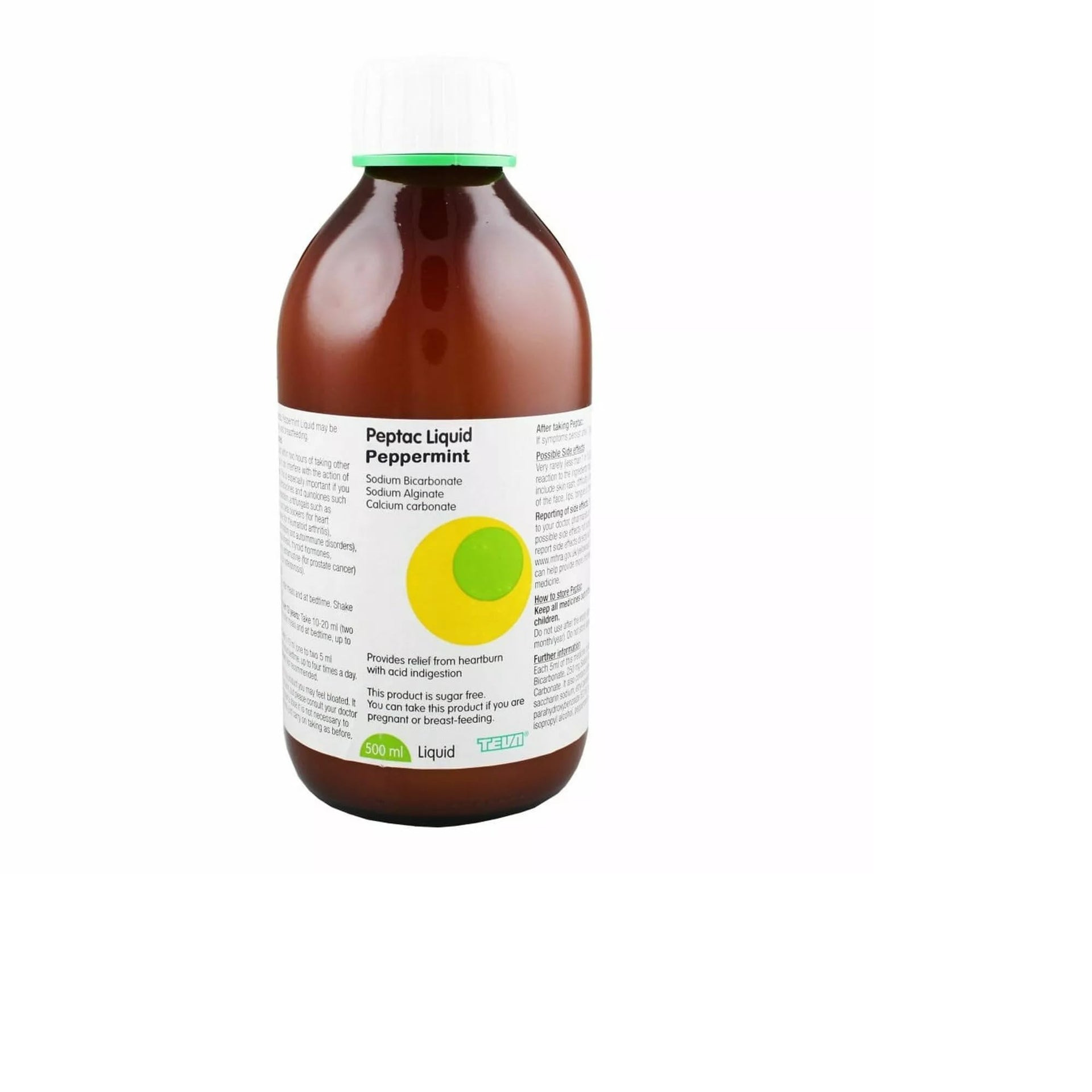 Peptac Liquid Peppermint, 500 ml, Sugar-Free Indigestion Relief