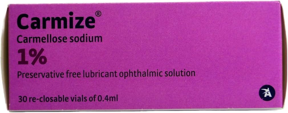 Carmize Carmellose Sodium Eye Drops 1% Lubricant, Re-Closable Vial's of 0.4ml (30 Vials)