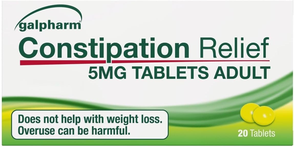 Fast-Acting Constipation Relief Tablets 5mg, 20 Count – Gentle Laxative for Adults & Kids 12+