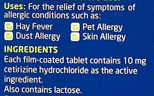 Allacan Cetirizine Hydrochloride 10MG Film Coated 30 Tablets