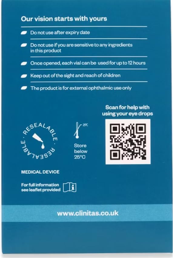 Clinitas Preservative Free Lubricant Eye Drops 30 x 0.5ml