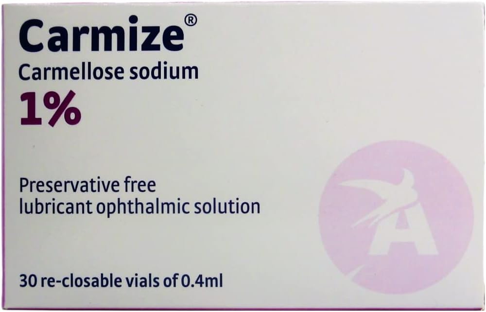 Carmize Carmellose Sodium Eye Drops 1% Lubricant, Re-Closable Vial's of 0.4ml (30 Vials)
