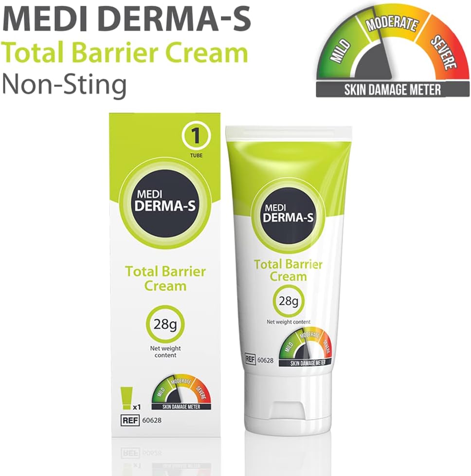 Medi Derma-S Total Barrier Cream Tube, 28g - Moisturising and Waterproof Protection for Damaged and Intact Skin