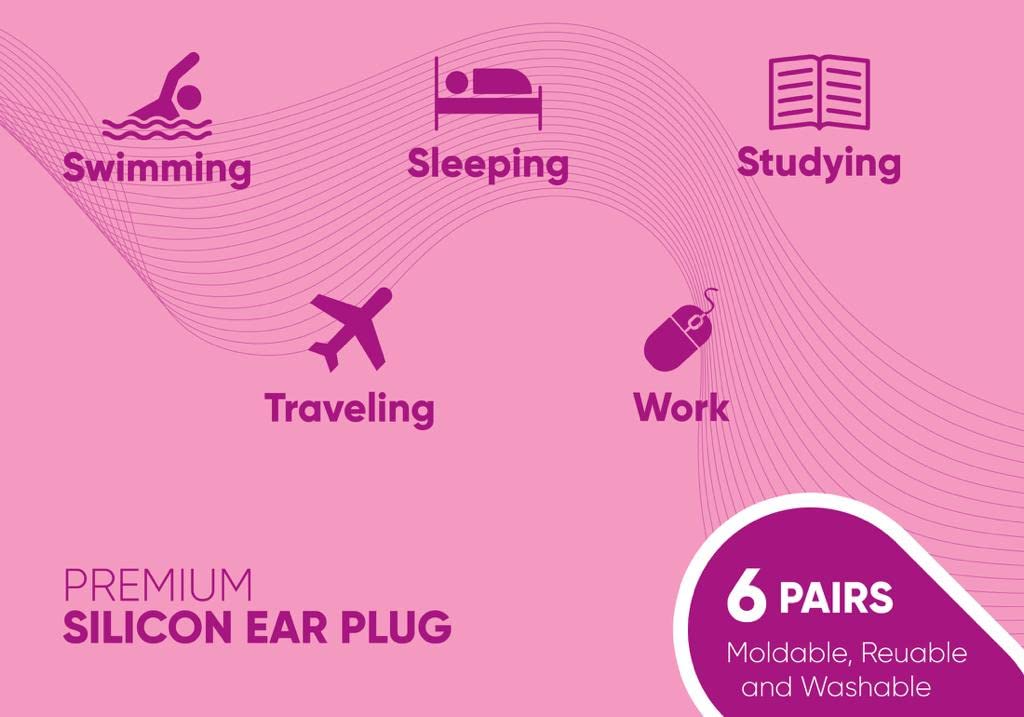 Knoxzy Silicone Ear Plugs Pink SNR 27dB