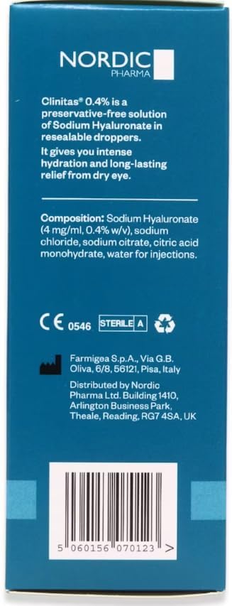 Clinitas Preservative Free Lubricant Eye Drops 30 x 0.5ml – Soothing Relief for Dry Eyes