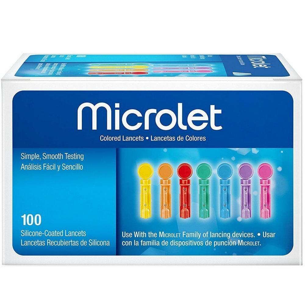 Bayer Microlet Colored Lancets, 100 Each