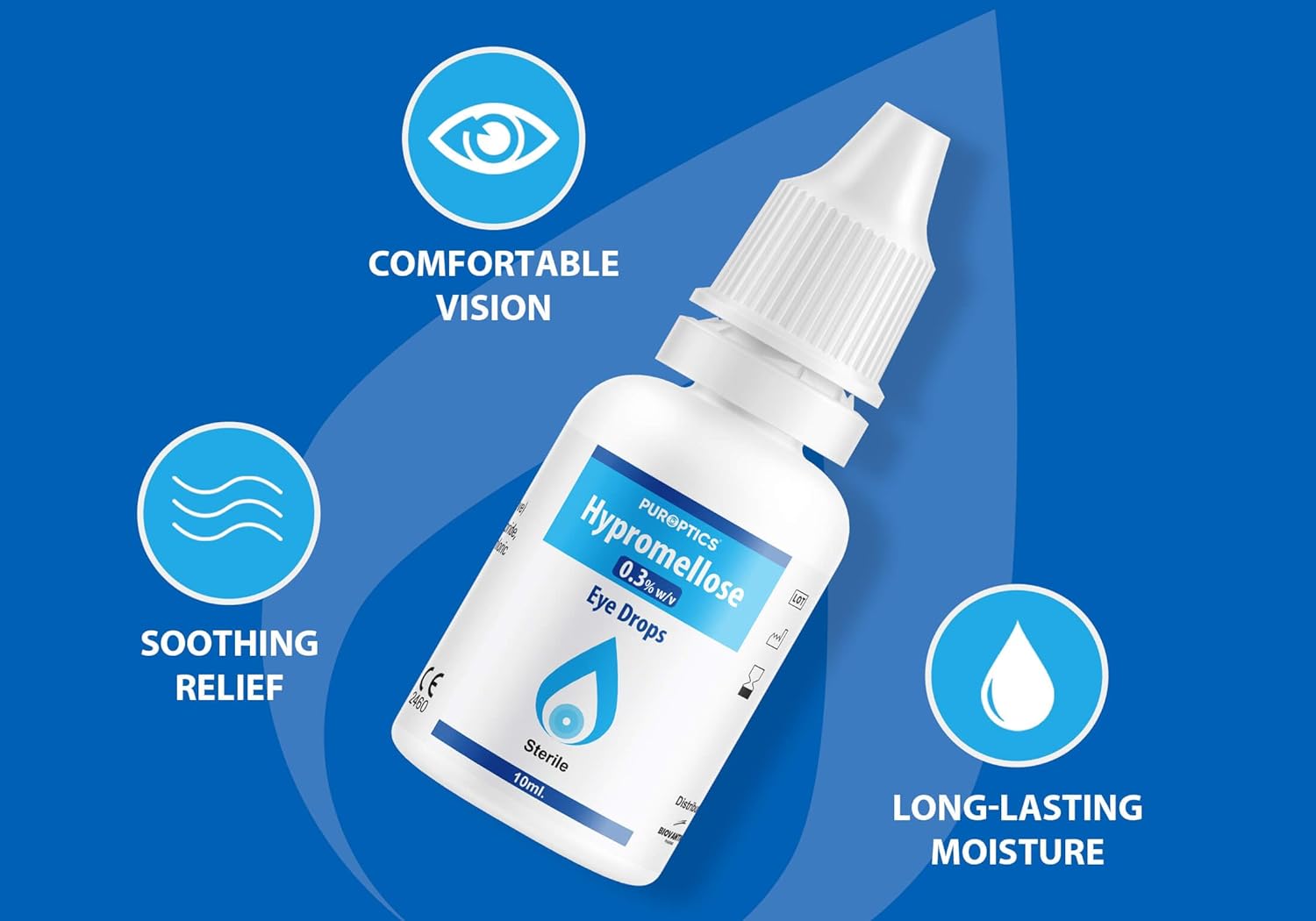 Puroptics Hypromellose 0.3% Eye Drops for Dry Eyes - Itchy Eye Treatment