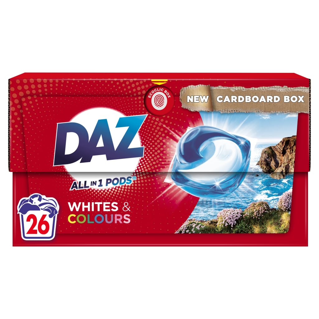 DAZ All-in-1 Pods Washing Liquid Capsules, 26 Washes, Whites and Colours