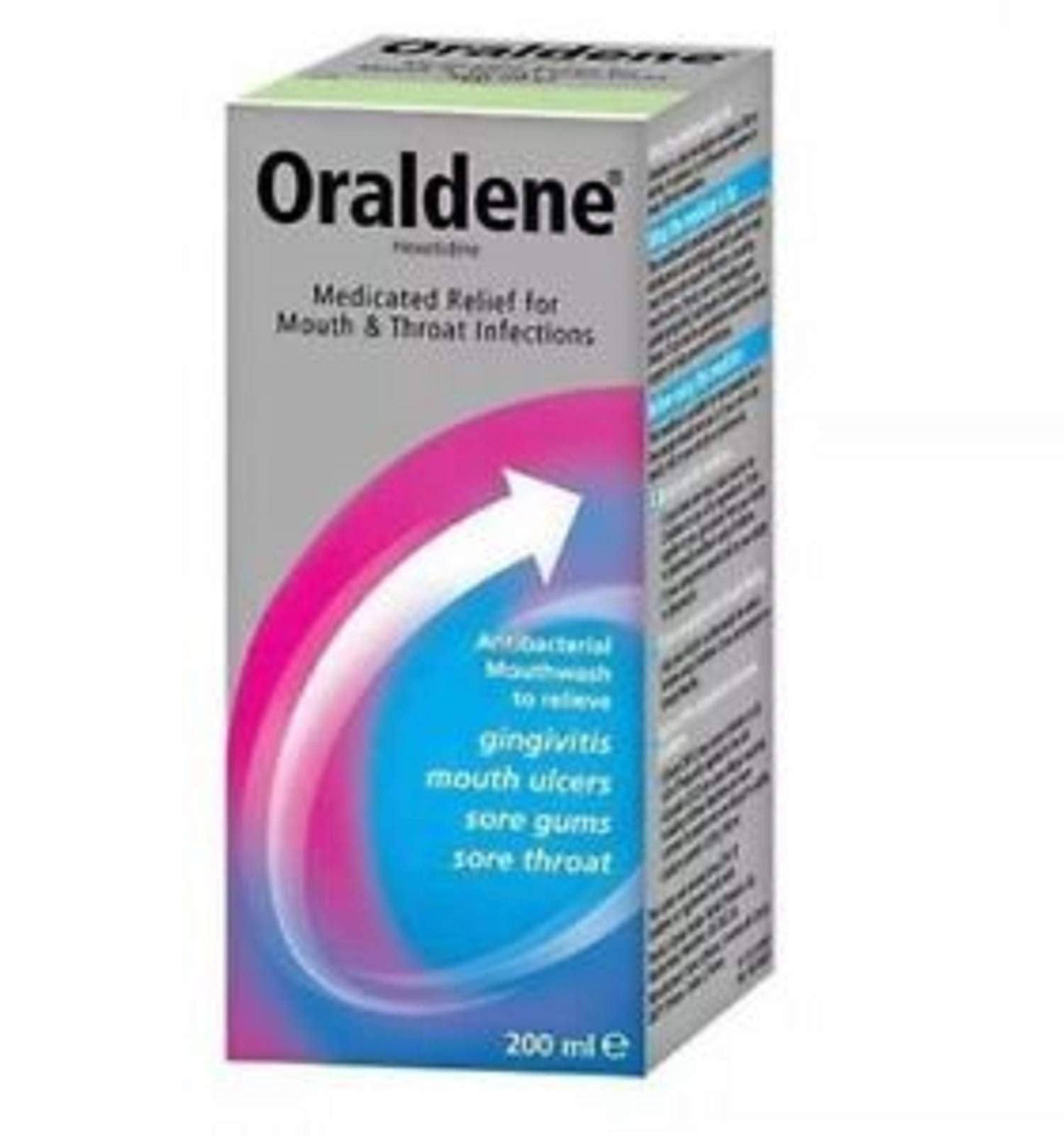 Oraldene Medicated Relief for Mouth & Throat Infections 200ml Pack of 1