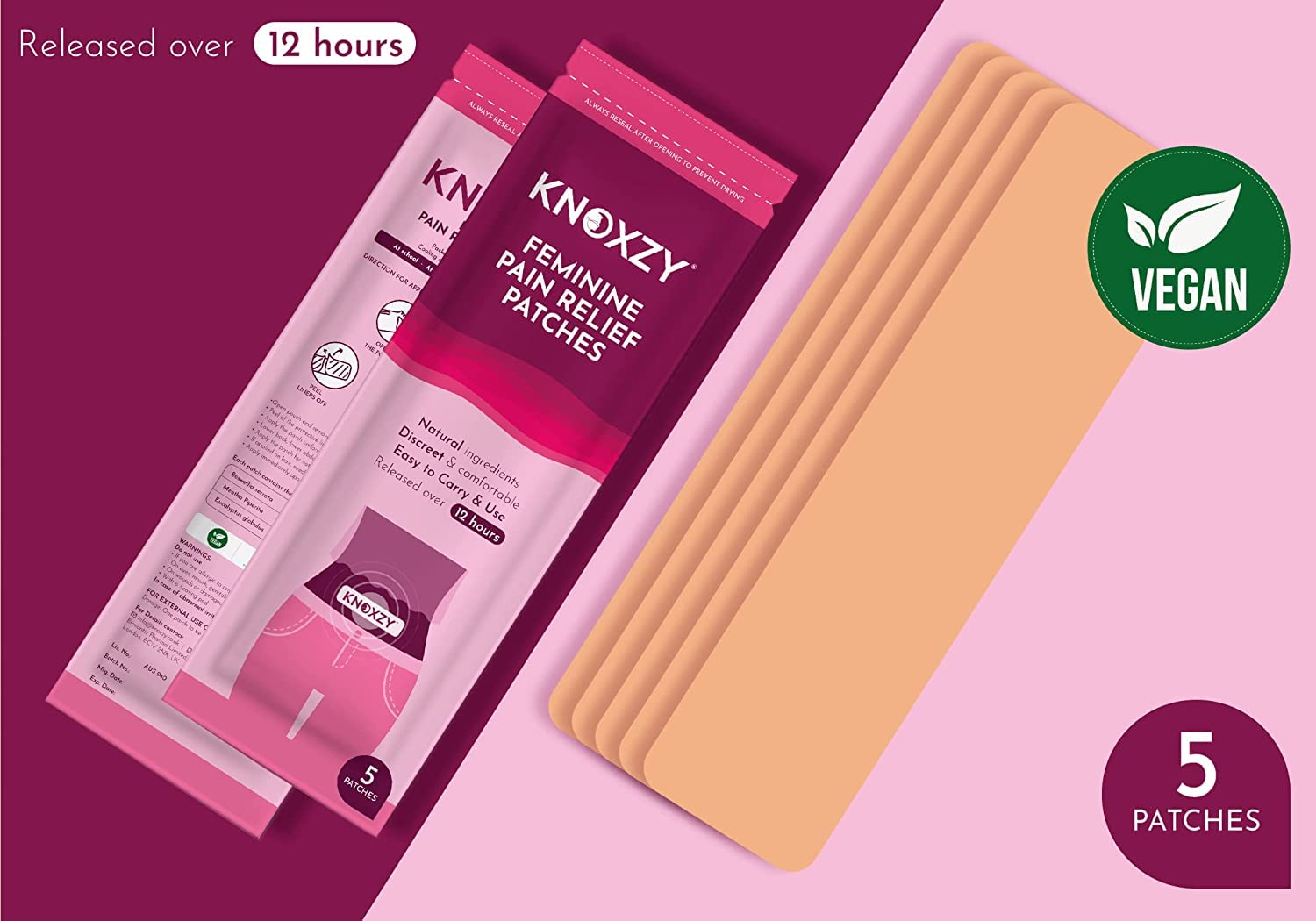 KNOXZY Feminine Pain Relief Patches (5 Patches)