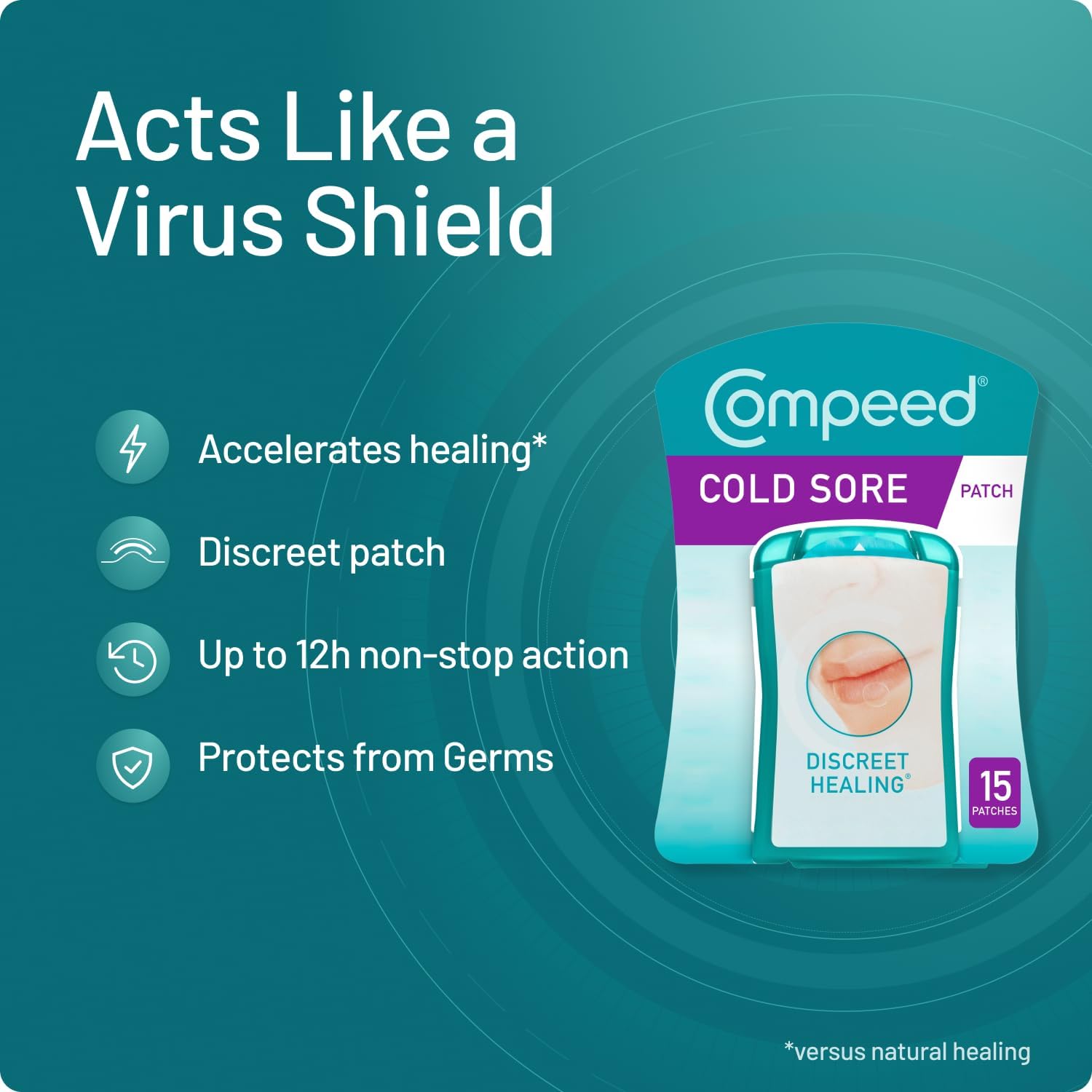 Compeed Cold Sore Discreet Healing Patch 15 Count