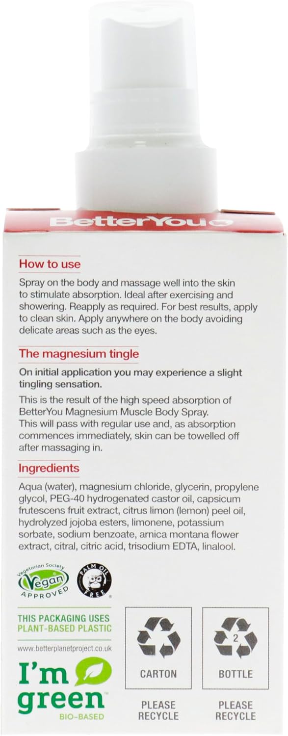 BetterYou Magnesium Muscle Body Spray 100ml (600 Sprays)