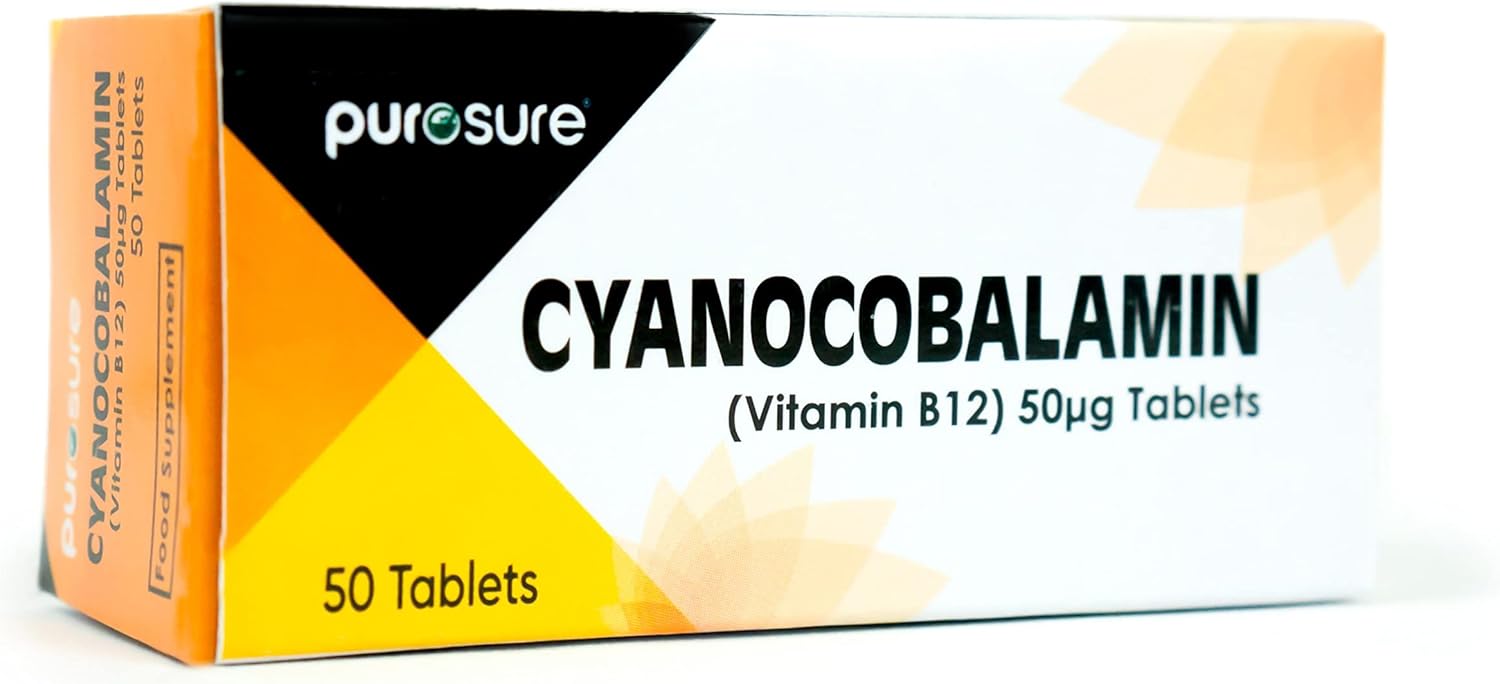 PuroSure Cyanocobalamin B12 – 200 Tablets for Energy & Vitality