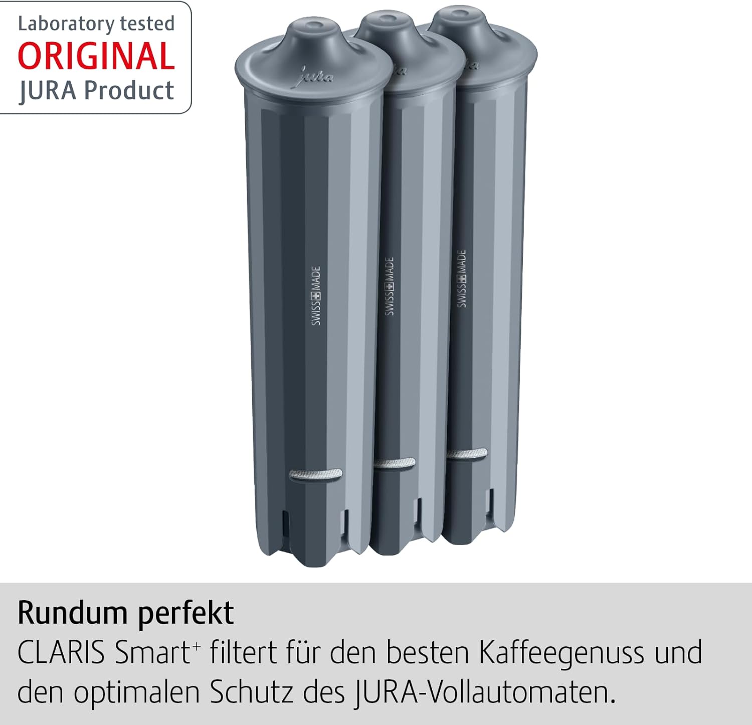 Jura 24233 Claris Smart+ Filter Cartridge, Set of 3, Plastic, Gray
