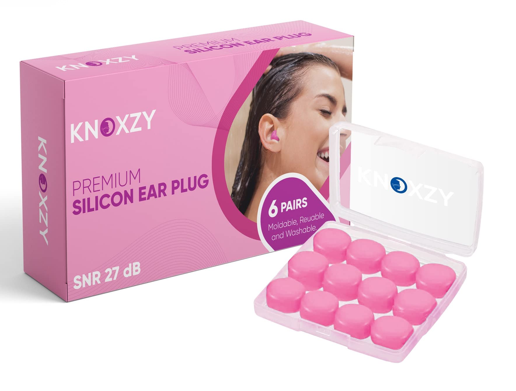 Knoxzy Silicone Ear Plugs Pink SNR 27dB