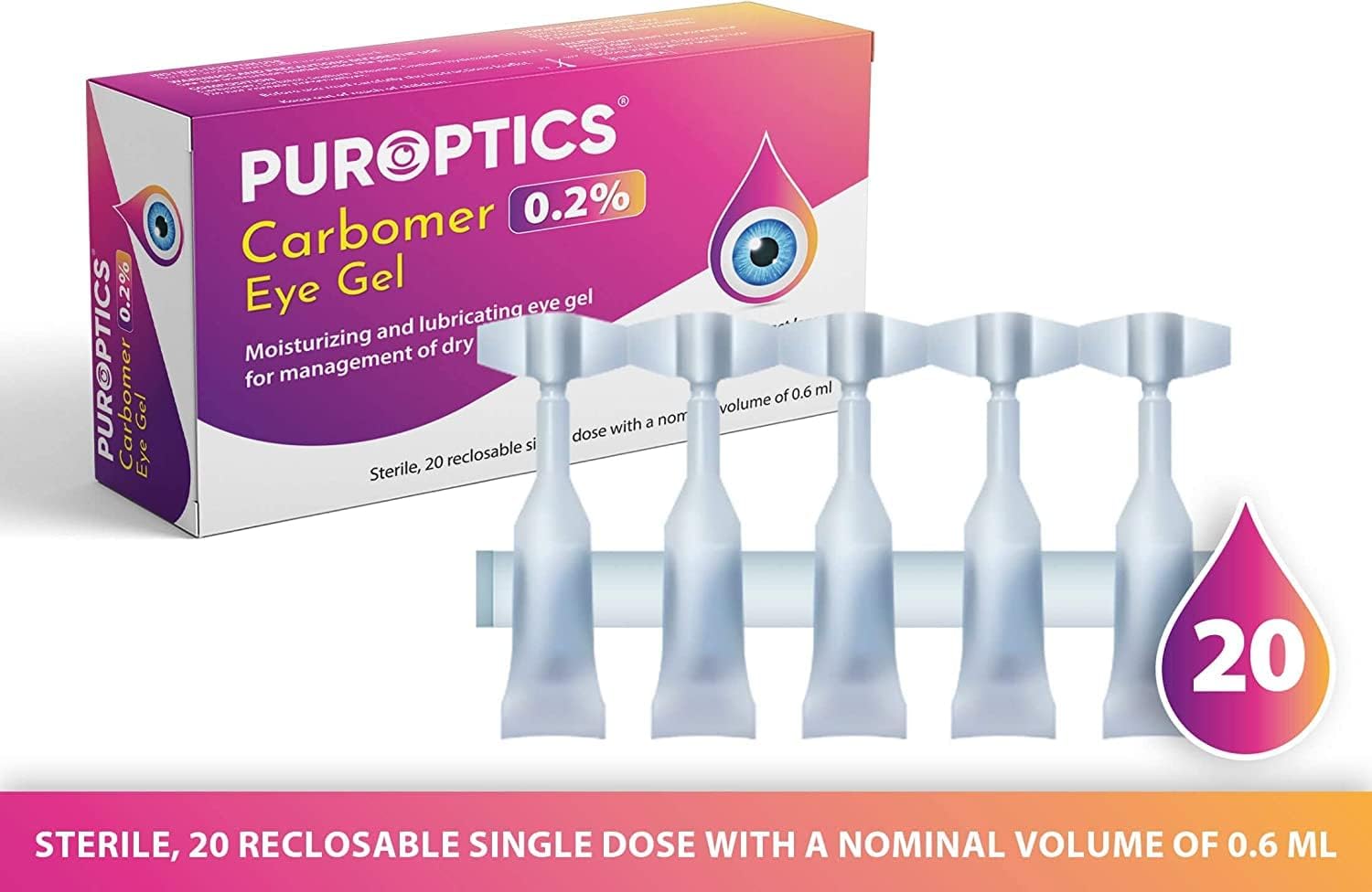 Puroptics Carbomer Eye Gel 0.2% 20 Dose
