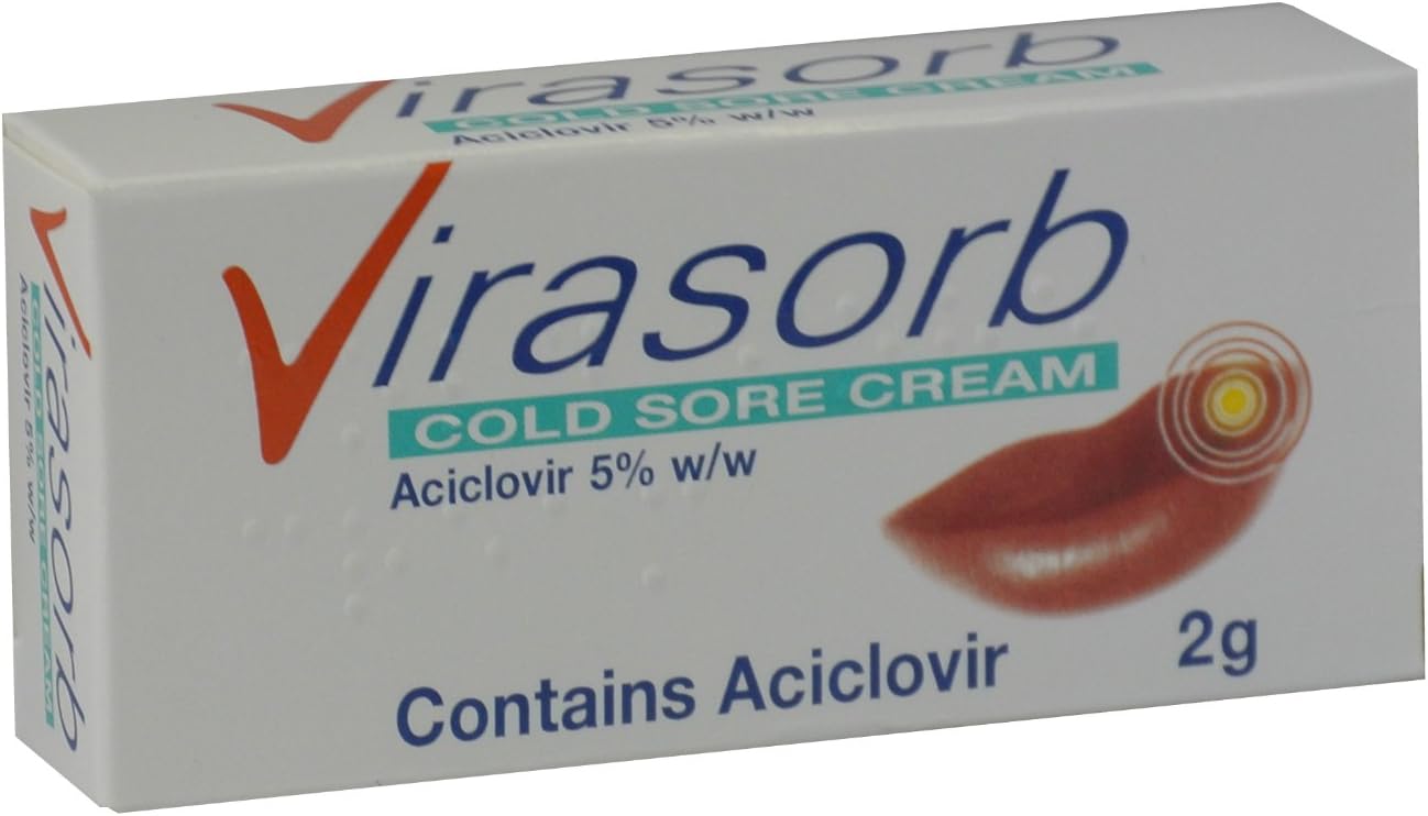 Virasorb Cold Sore Cream, Aciclovir 5%, 2g