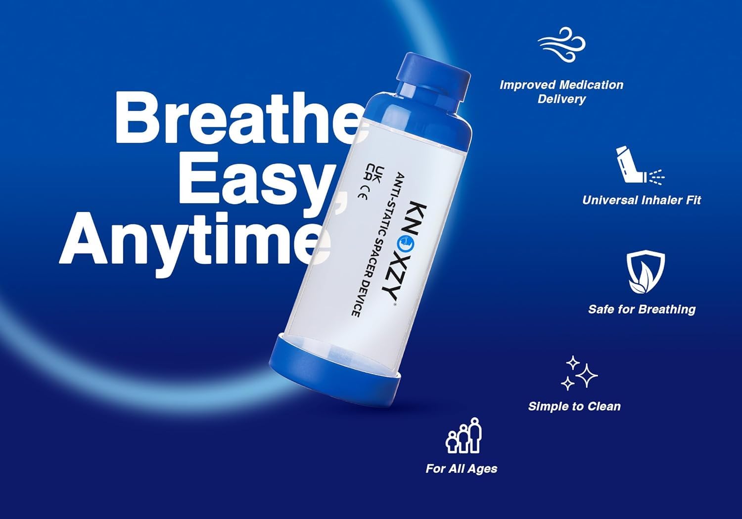 Knoxzy Inhaler Spacer Device – Anti-Static Chamber for MDI