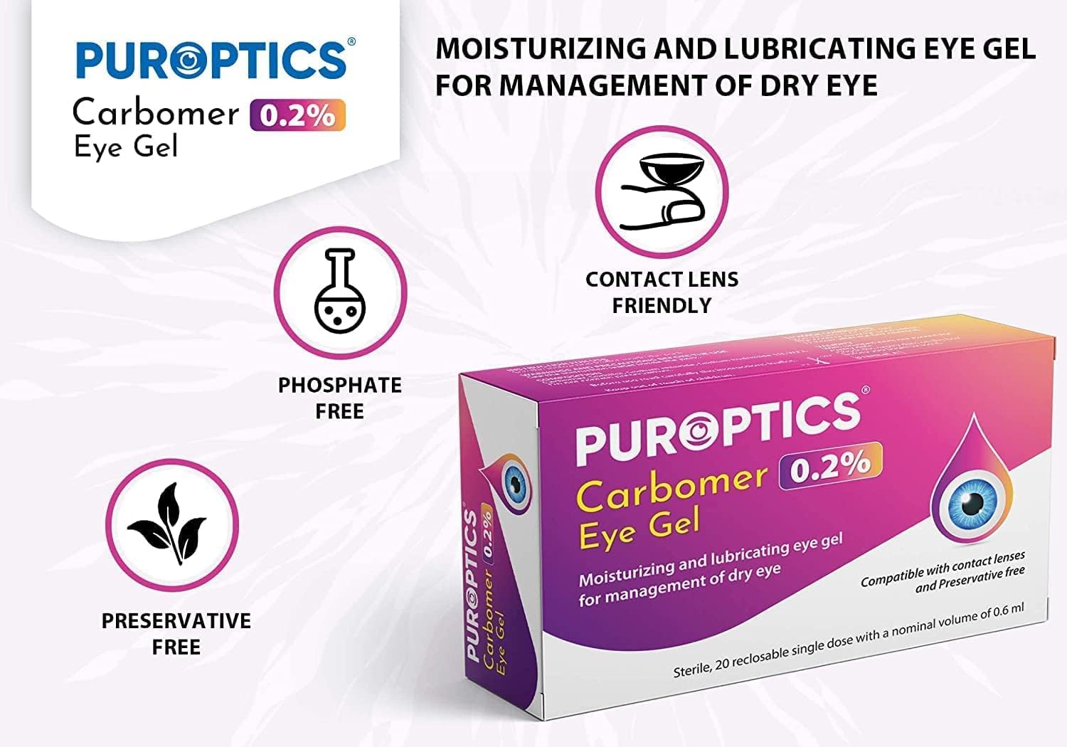 Puroptics Carbomer Eye Gel 0.2% 20 Dose