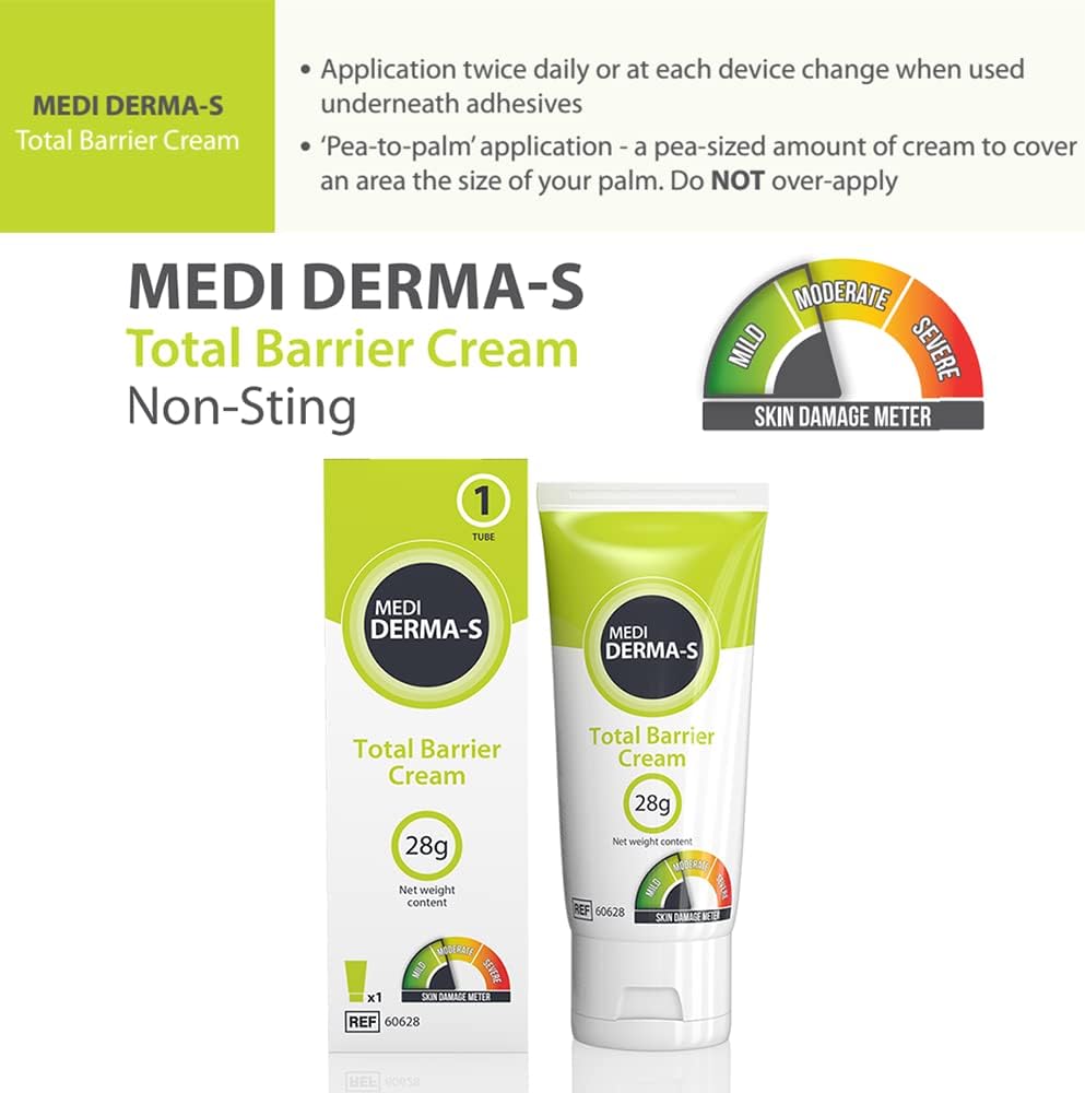 Medi Derma-S Total Barrier Cream Tube, 28g - Moisturising and Waterproof Protection for Damaged and Intact Skin