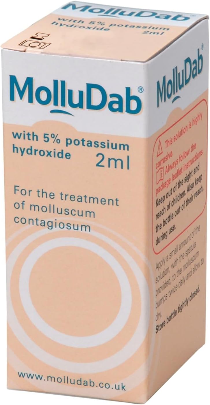 Molludab Molluscum Solution, with 5% Potassium Hydroxide to treat Molluscum Contagiosum, 2 ml