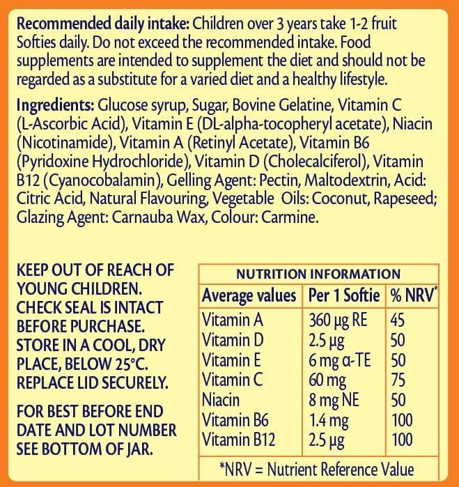 Haliborange Multivitamins Strawberry Fruit Softies, Gummy, 60 Multivitamins