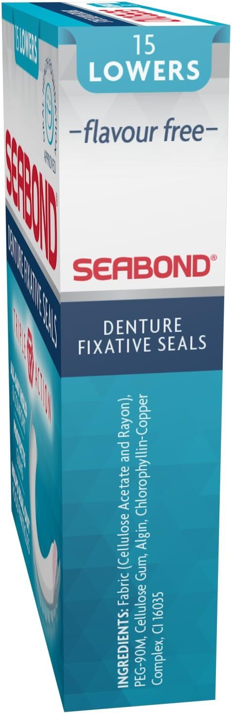 Seabond Denture Fixative Seals - Original - 15 Lowers - Pack of 6