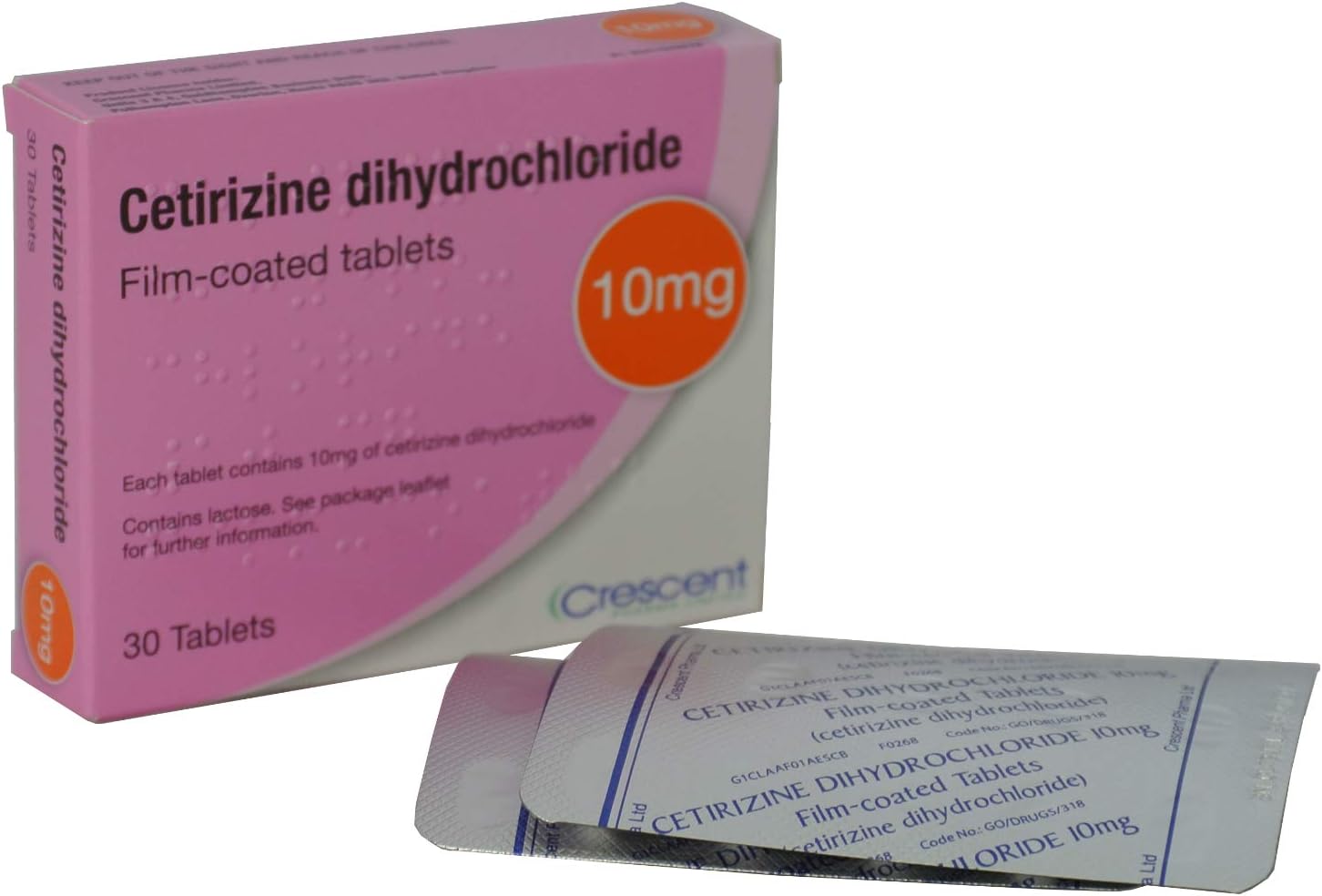 Crescent Cetirizine Dihydrochloride 10mg Film-Coated 30 Tablets