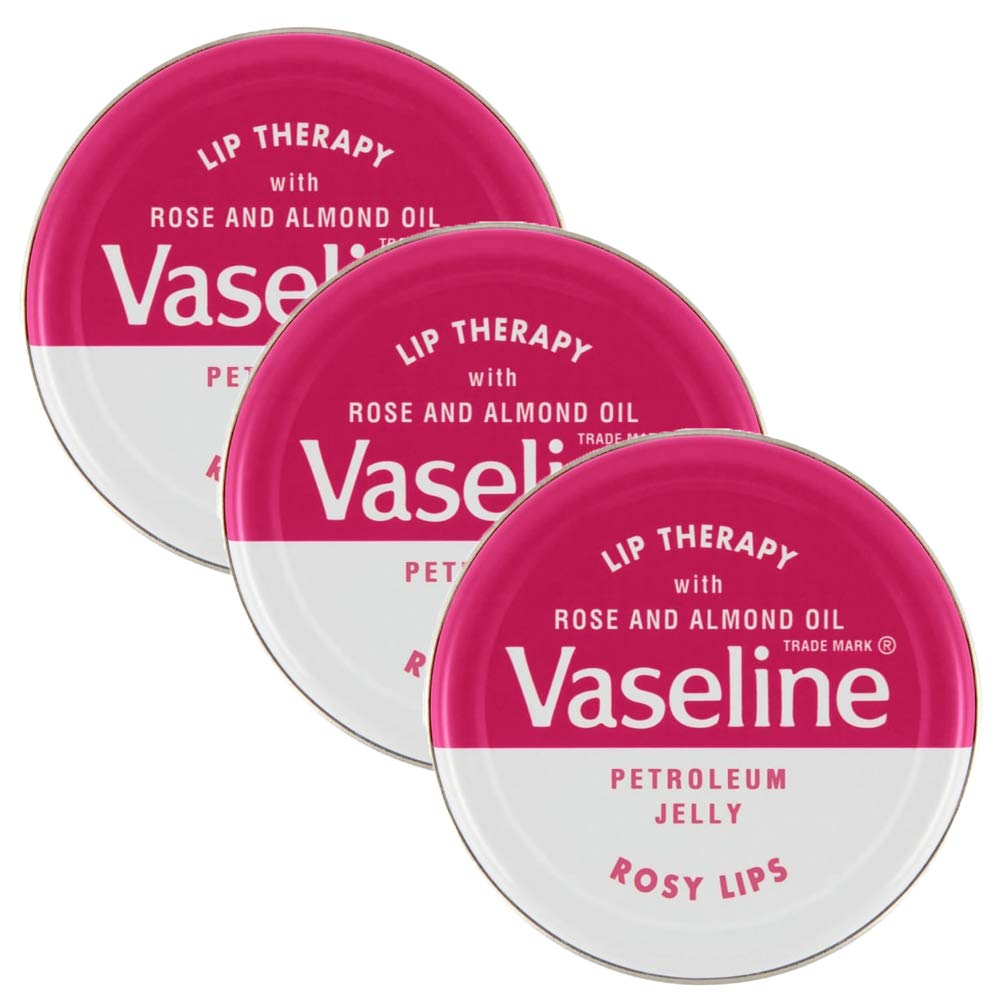Vaseline Lip Therapy Rosy 20g Tin 3 Pack