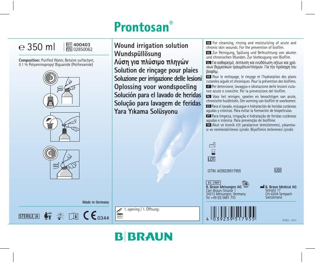 B Braun D5613 Wound Irrigation Solution, 350ml