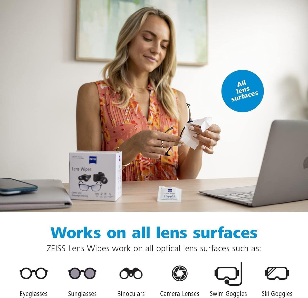 ZEISS Lens Wipes Pack of 250 Individuly Wrapped Wipes