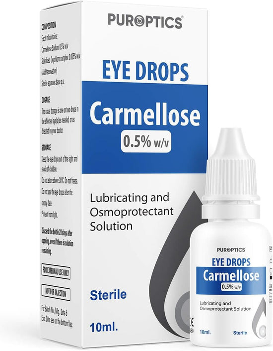 PUROPTICS Carmellose 0.5% Lubricant Eye Drops for Dry Eyes and Irritated Eyes 10ml