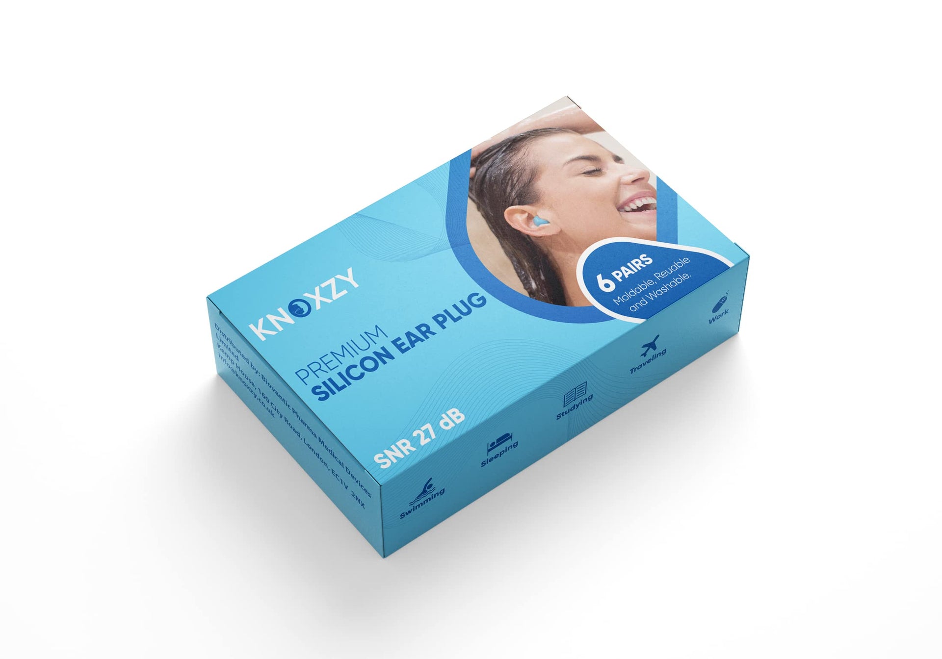 Knoxzy Silicone Ear Plugs Blue SNR 27dB