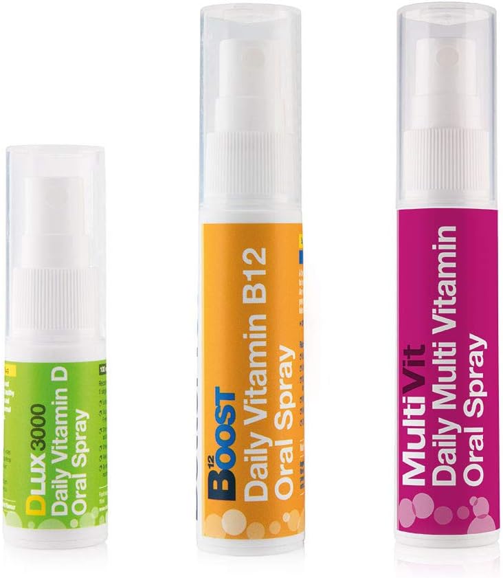 BetterYou Complete Wellness Pack: Vitamin B12 + Vitamin DLux3000 + MultiVit Oral Sprays (3 Pack)