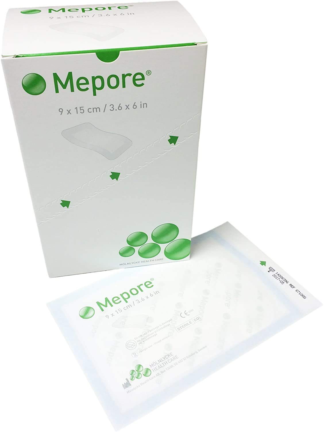 Mepore Dressing 671000   Adhesive, Island, Non-Woven, Back Semipermeable, Sterile, 9 cm x 15 cm (Pack of 50)