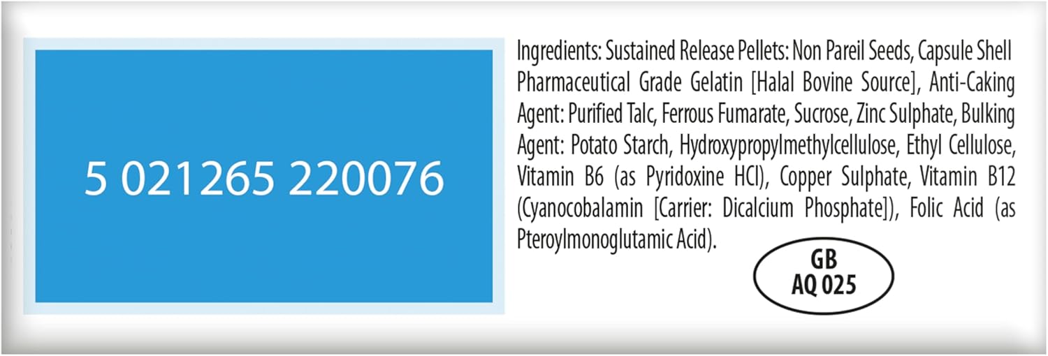 Feroglobin Iron Supplement Supports Energy, Reduced Tiredness & Fatigue Vitamin and Mineral Capsules 30 Capsules