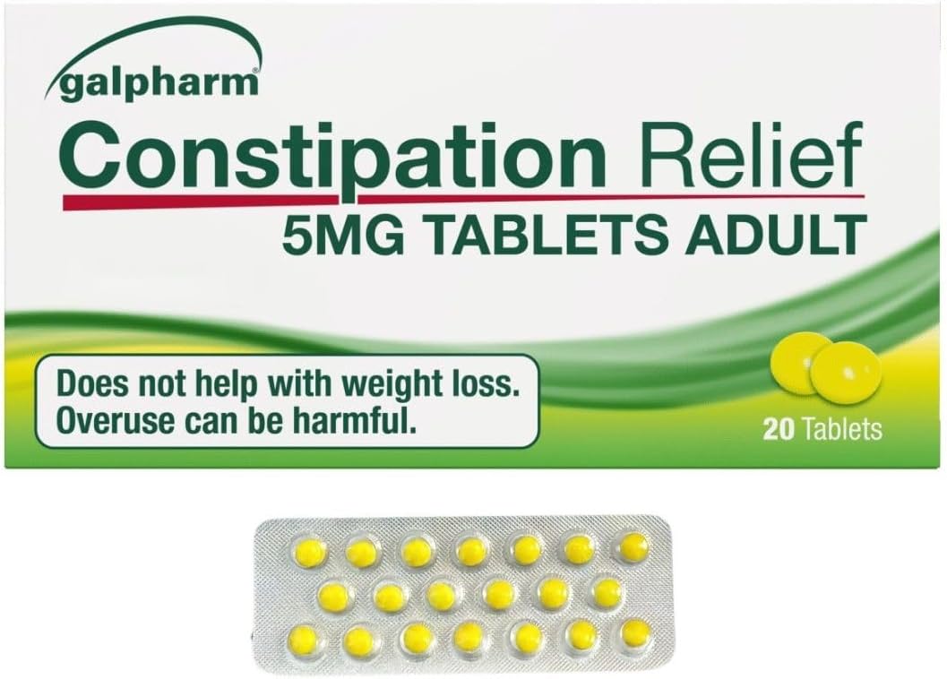 Fast-Acting Constipation Relief Tablets 5mg, 20 Count – Gentle Laxative for Adults & Kids 12+
