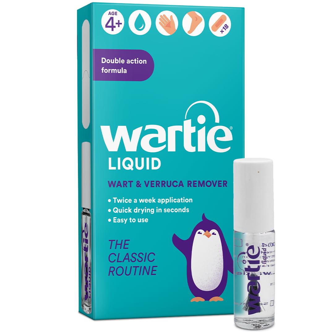 Wartie Liquid Verruca & Wart Remover – Fast Acting, 18 Plasters