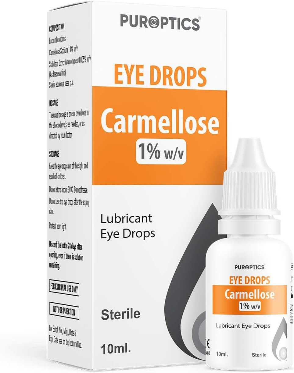 PUROPTICS Carmellose 1% Lubricant Eye Drops for Dry Eyes and Irritated Eyes 10ml