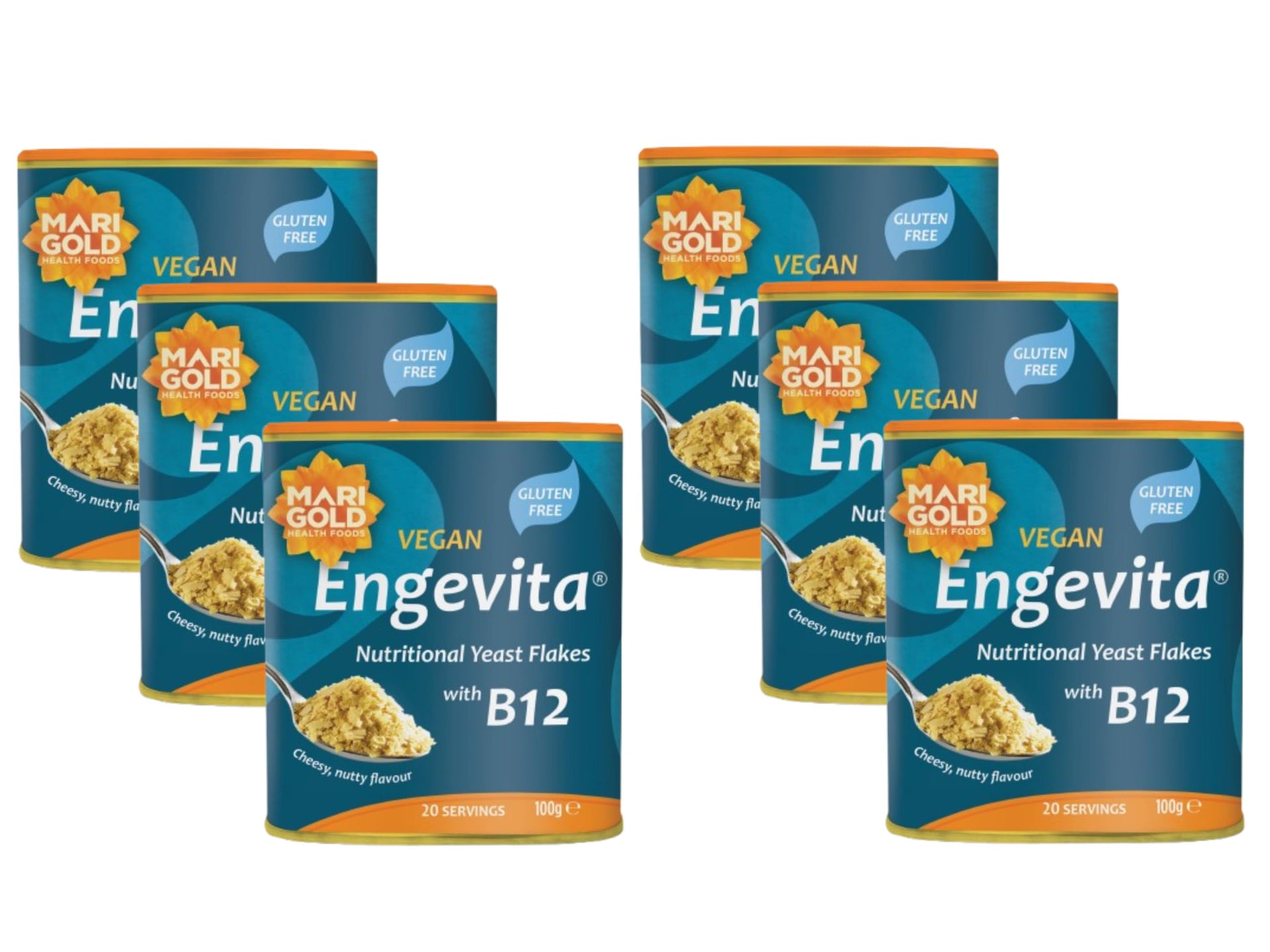 Marigold Health Foods Engevita Yeast Flakes with Vitamin B12 100g - Vegan & Gluten Free