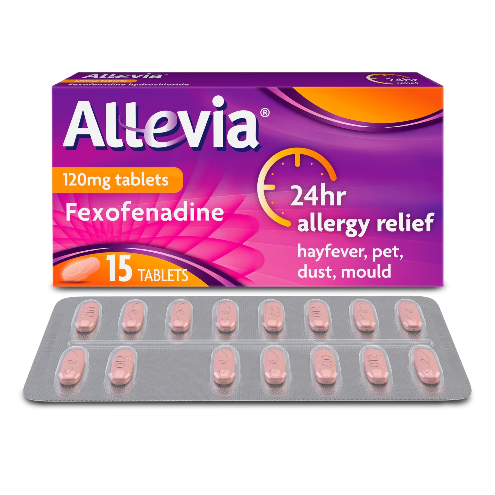 Allevia Fexofenadine 120MG Hayfever Allergy 15 Tablets