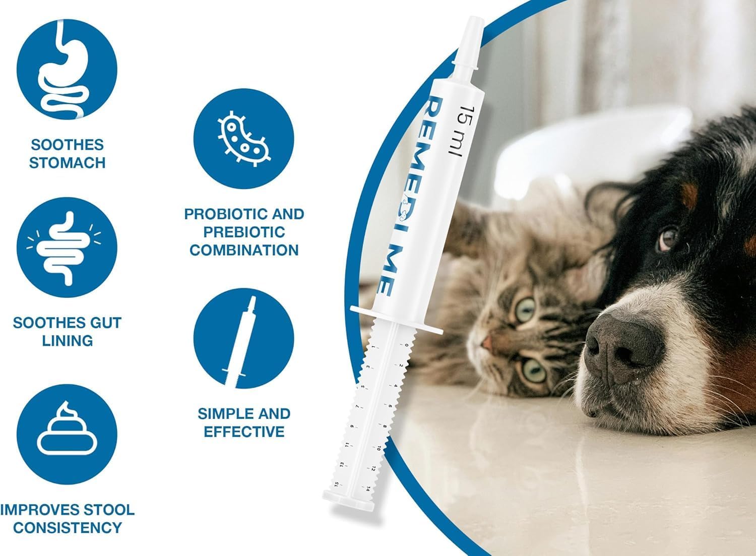 Remedi Me Probiotic & Prebiotic Paste to Sooth the Gut Lining and Firm-up Faeces - For Dogs & Cats | 15ml