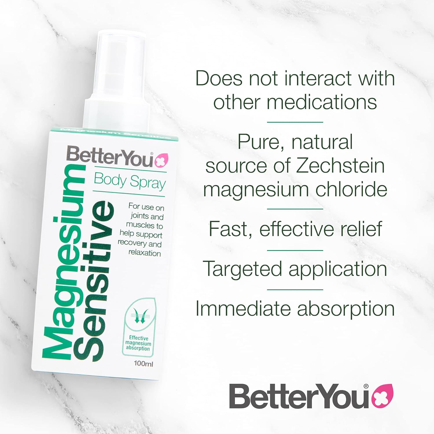 BetterYou Magnesium Sensitive Body Spray  100ml (600 Sprays)