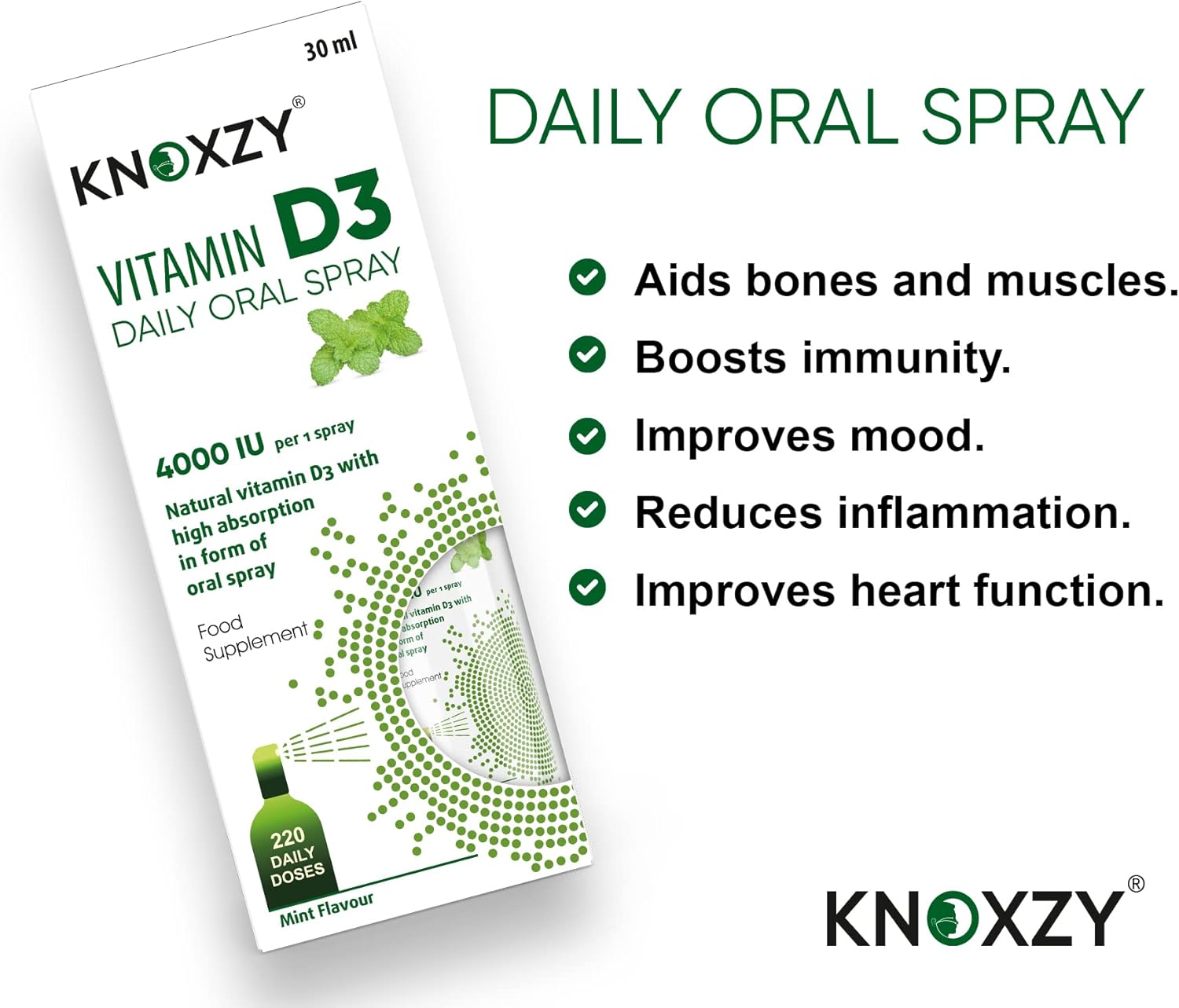 KNOXZY Vitamin D3 Spray 4000 IU